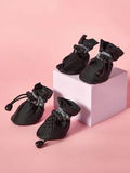 PETSIN 4pcs/Set Waterproof Pet Dog Shoes Chihuahua Anti-Slip Rain Boots Footwear For Small Cats Dogs Puppy Dog Pet Booties