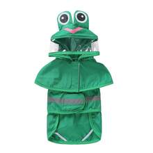 PETSIN Hooded Waterproof Dog Rain Coat With Transparent Visor And Reflective Strips, Cute Duck, Frog, Shark Designs, Suitable For Outdoor Walking And Rainy Days