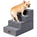 EHEYCIGA Dog Stairs for Bed 18" H, 4-Step Dog Steps for High Bed, Grey | Pet Steps for Small Dogs and Cats, Non-Slip Balanced Pet Ramp Indoor