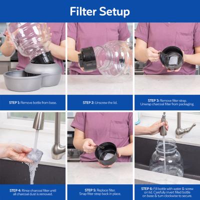 Petmate Pearl Replendish Waterer with Microban, Peacock Blue, 1/2-gal